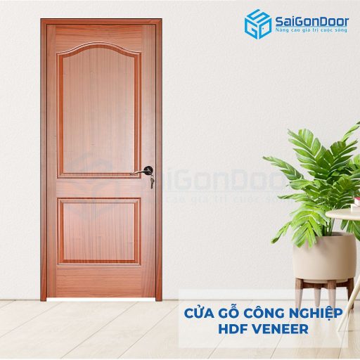Cửa gỗ công nghiệp HDF Veneer 2A-xoan dao