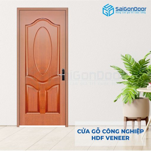 Cửa gỗ công nghiệp HDF Veneer 3A-xoan dao