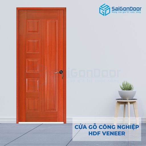 Cửa gỗ công nghiệp HDF Veneer 6B-xoa dao