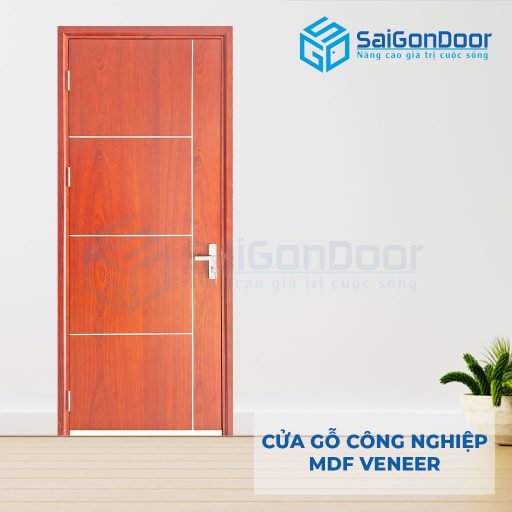Cửa gỗ công nghiệp MDF Veneer P1R4b xoan dao 2