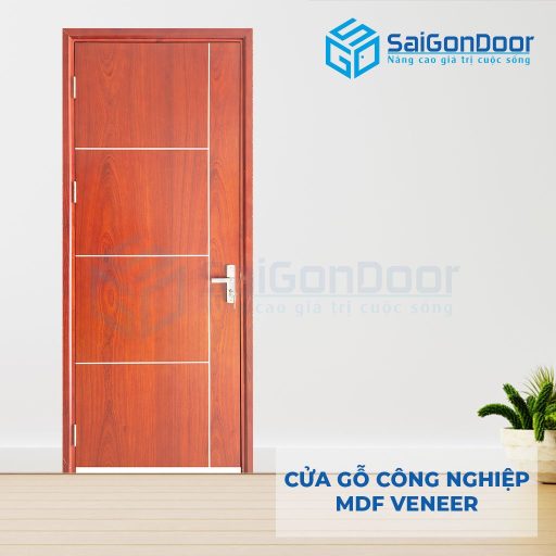 Cửa gỗ công nghiệp MDF Veneer P1R4b xoan dao 4
