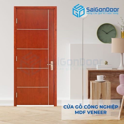 Cửa gỗ công nghiệp MDF Veneer P1R5 xoan dao 3