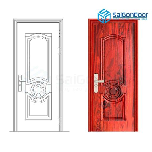 Cửa thép vân gỗ GS1H6-CTVG-SGD