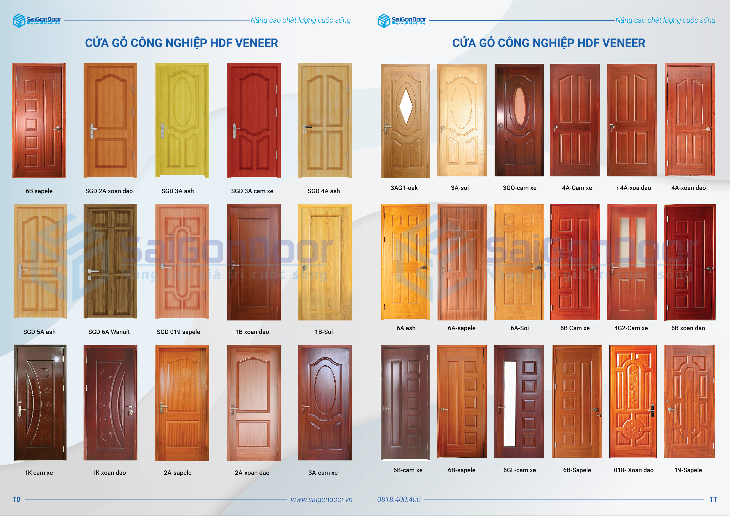 Catalogue cửa gỗ công nghiệp HDF Veneer