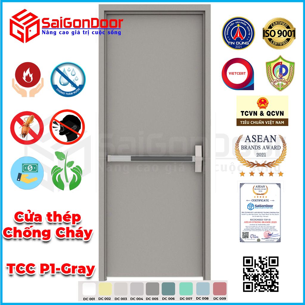 Các mẫu cửa chống cháy tại SaiGonDoor luôn được kiểm định về chất lượng và tiêu chuẩn phòng cháy chữa cháy