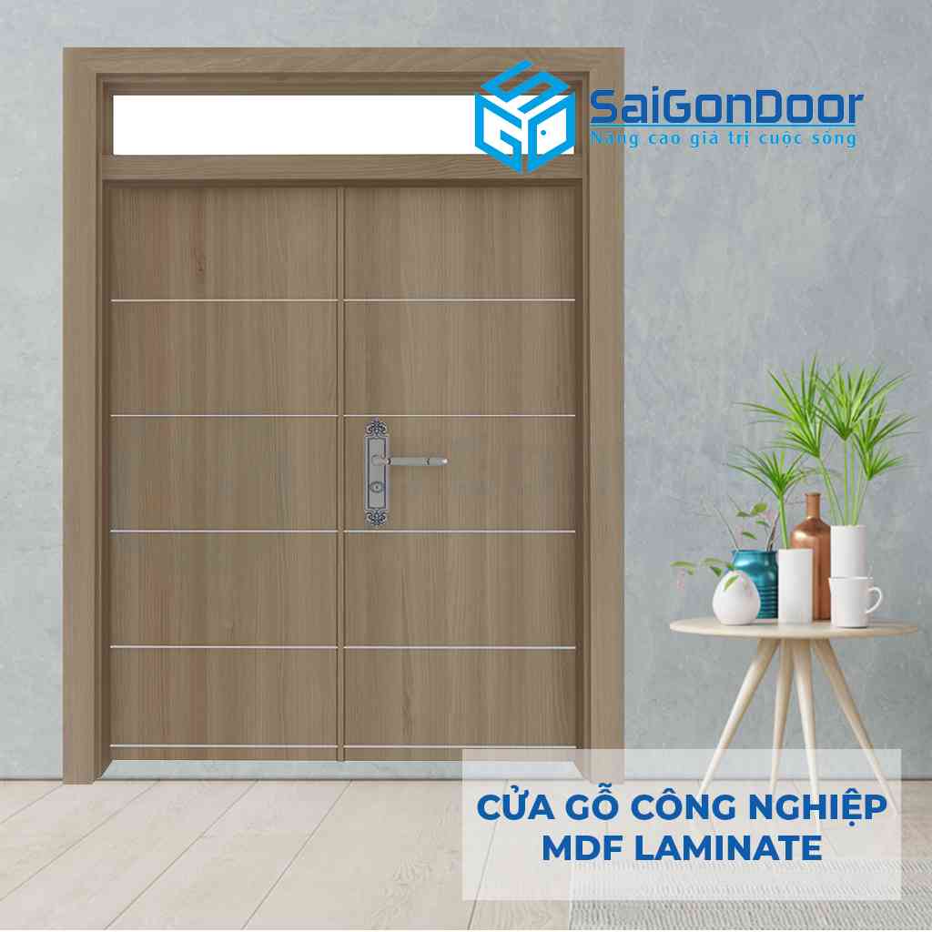 Mẫu cửa gỗ MDF P1R3L1 cho phòng tắm