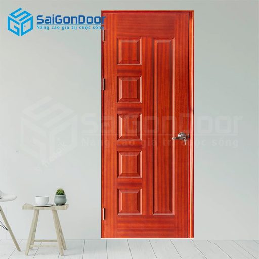 Cửa gỗ công nghiệp HDF Veneer 6B Căm Xe-1