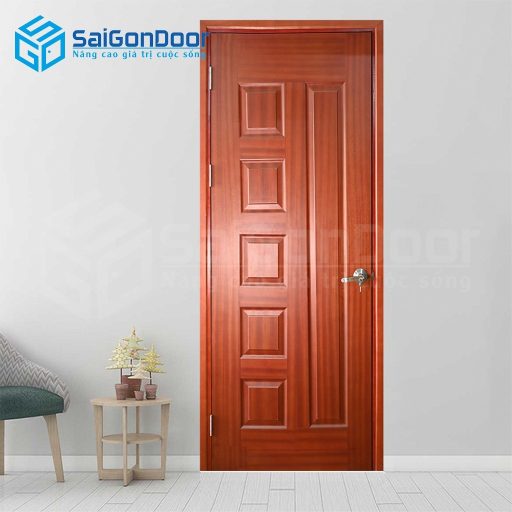 Cửa gỗ công nghiệp HDF Veneer 6B-Sapele