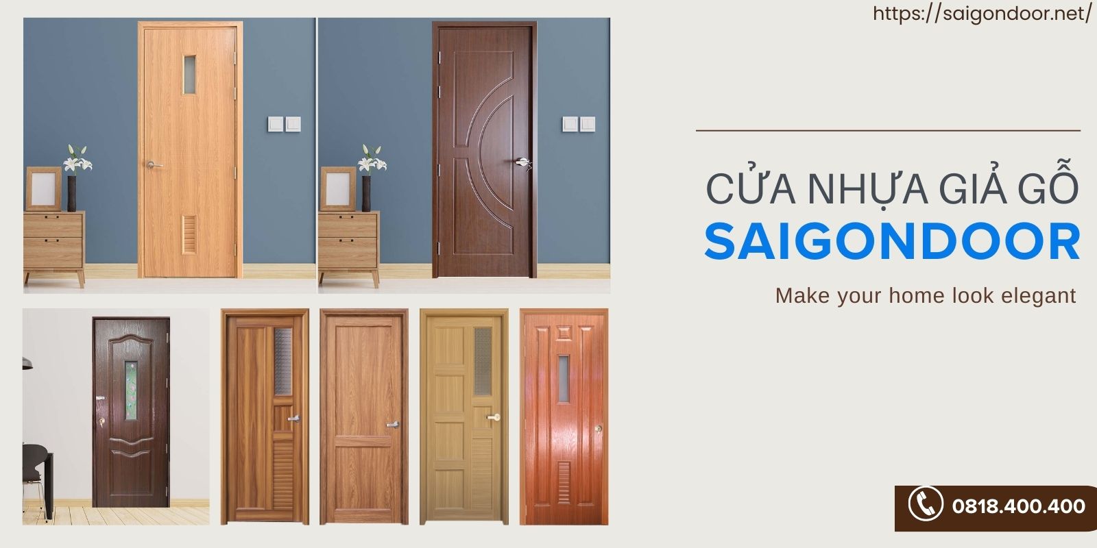 Cửa nhựa giả gỗ tỉnh Vĩnh Long có cấu tạo đơn giản 